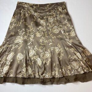 Y2K Vintage Banana Republic Skirt Women's 4 32 Silk Taupe Fairycore Knee Length